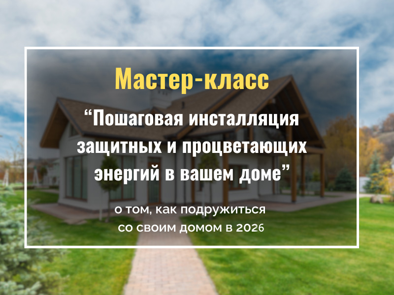 Мастер-класс «Пошаговая инсталляция защитных и процветающих энергий в вашем доме»